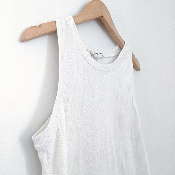 Helmut Lang White Sleeveless Crinkled Tank Shirt - Picture 3 of 8